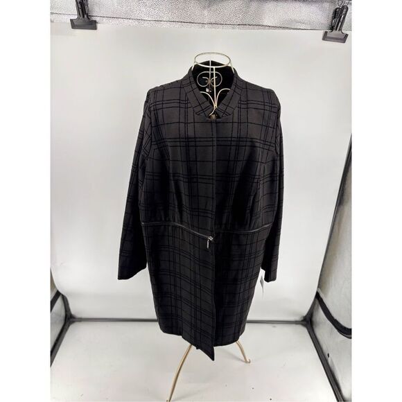 Alfani Black on Black Stripped Grid Jacket Women’s Plus Size 18W NWT - Picture 1 of 14